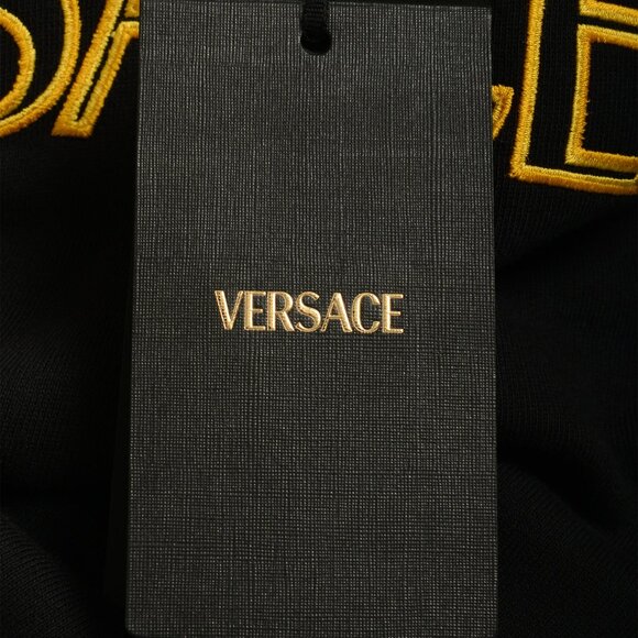 Versace Men's Black Logo Print Crewneck Sweatshirt US 2XL IT 56 - Picture 5 of 6